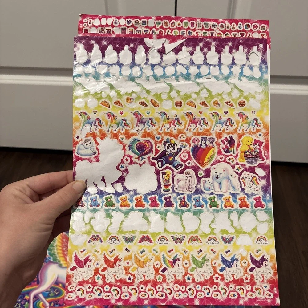 Lisa Frank Puppies Unicorns Trifold Flip Out Organizer‎ Crayons Stickers Puzzles